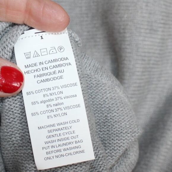 Michael Kors Pearl Heather Tunic Sweater NWT Size Medium Silver Back Zipper - Picture 7 of 8